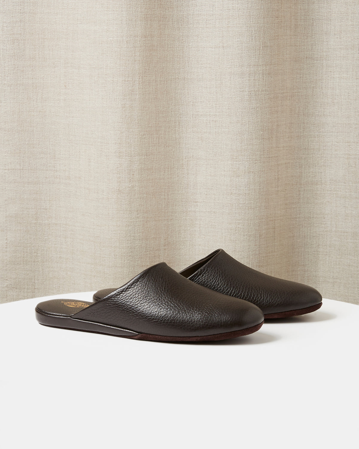 Globetrotter Glide Mule in Espresso depths brown deer leather, view 3