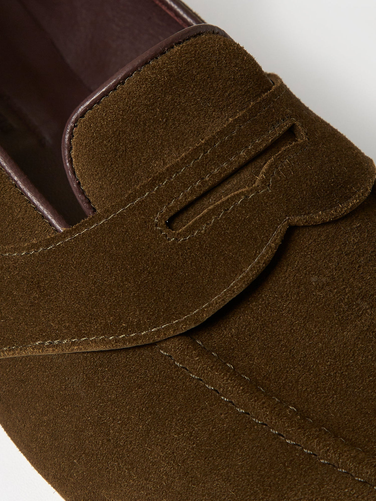 The Caledonian Loafer in Olive Green Suede, view 5