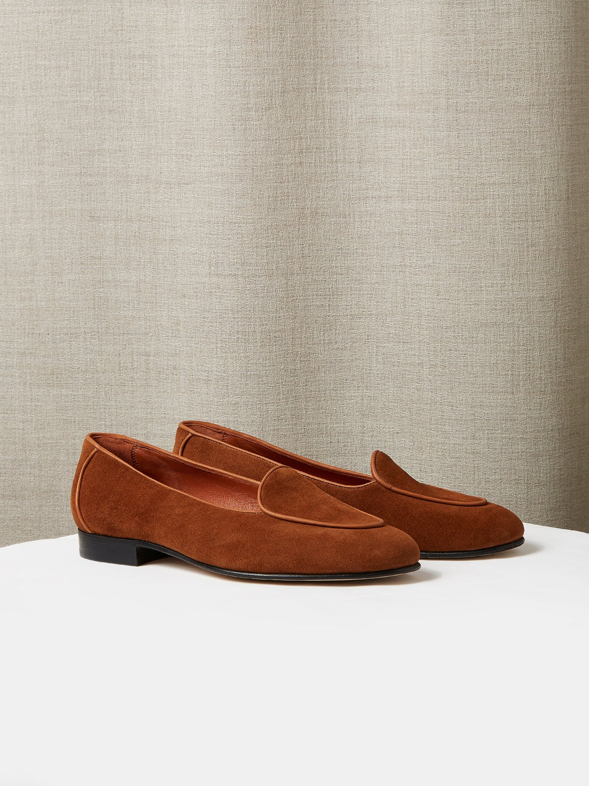 Belgian Loafer in Tobacco Suede, view 1