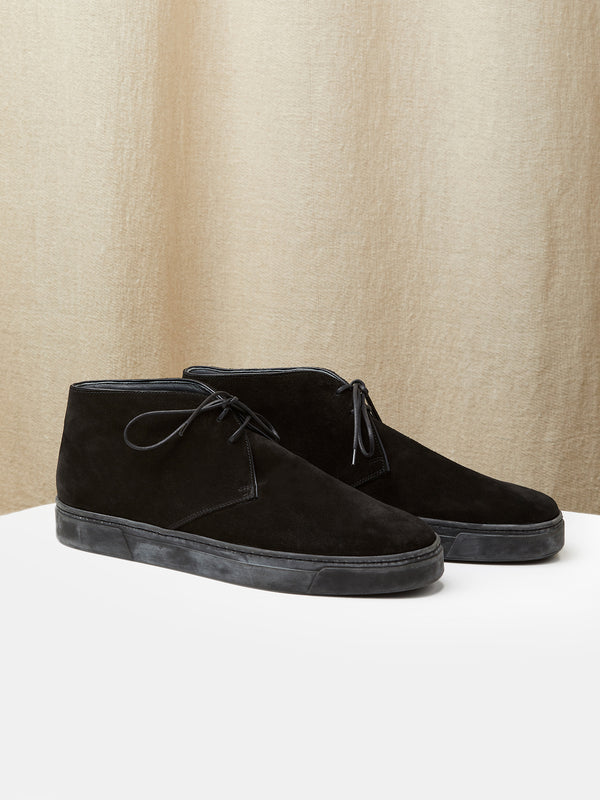 The Diego Boot in Black Suede