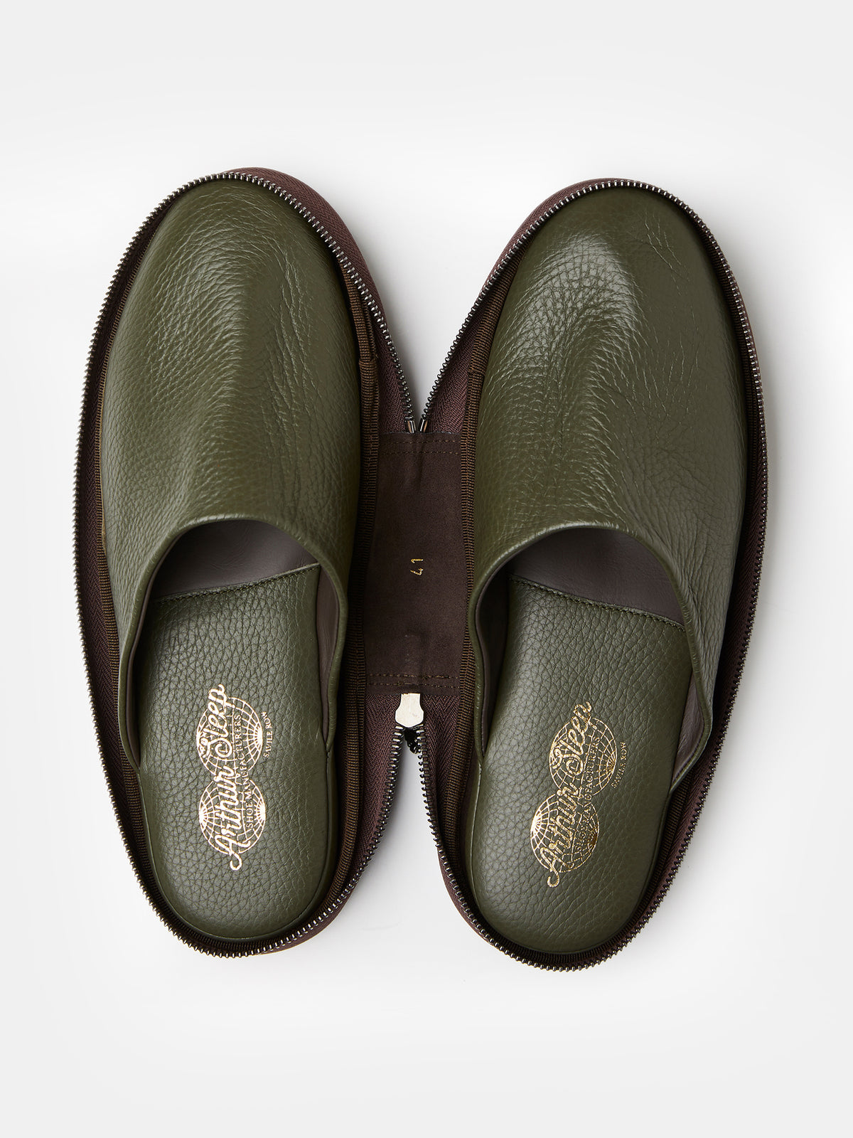 Globetrotter Glide Mule in Military green deerskin, view 6