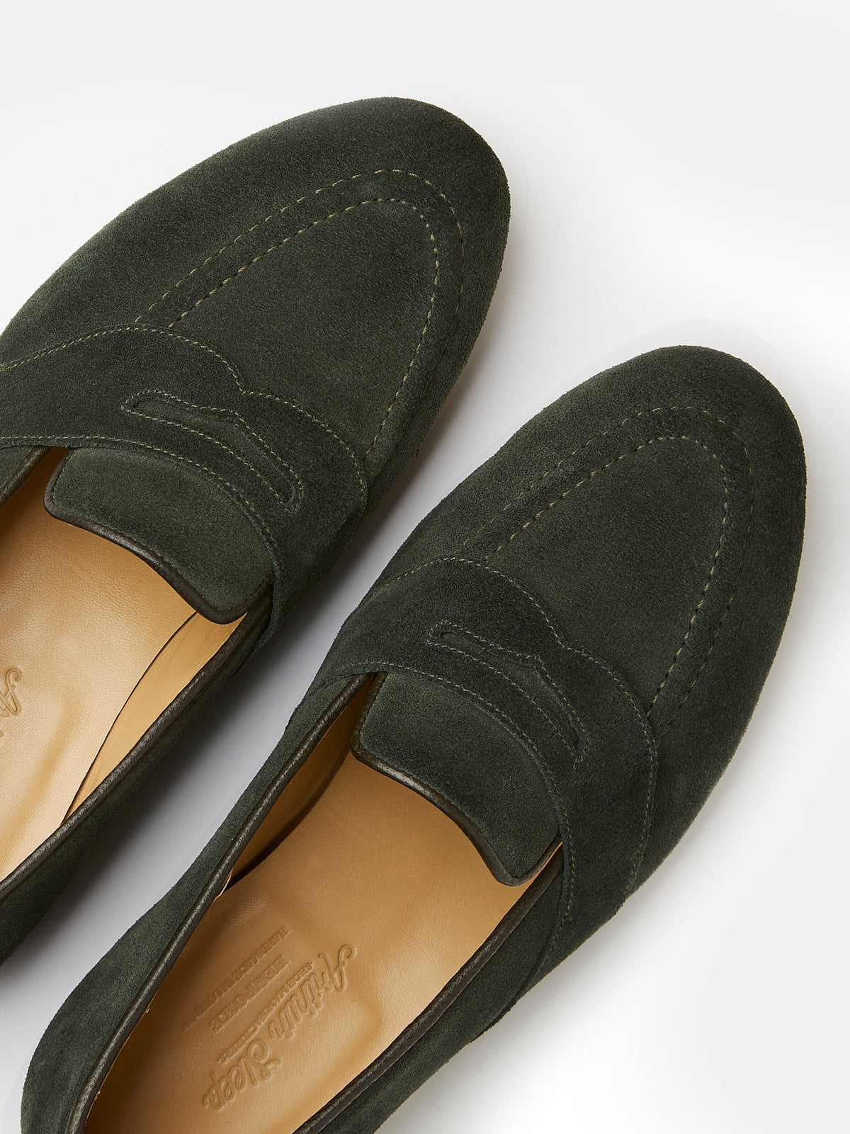 The Caledonian Loafer in Forest Green Suede, view 3