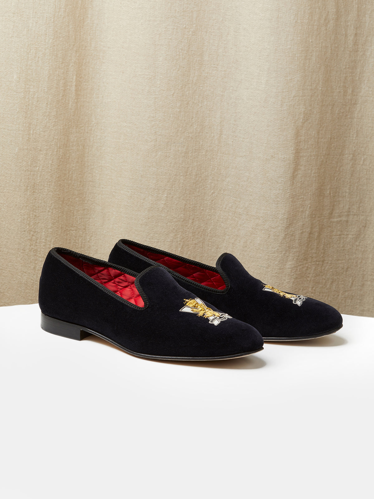 Albert Slipper in Midnight Navy Velvet, view 1