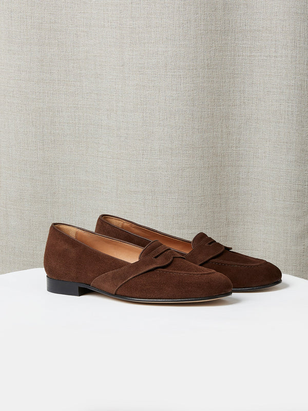 The Caledonian Loafer in Chestnut Cashmere Suede