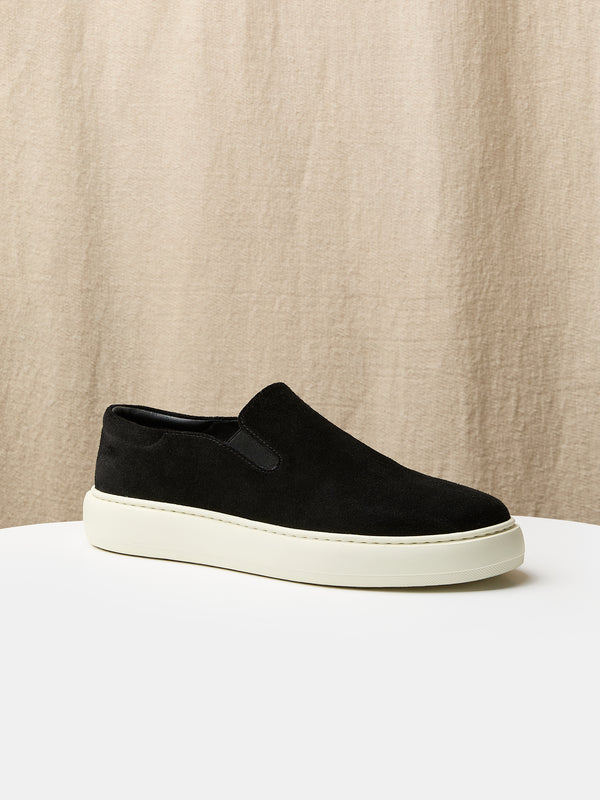 The Slip On Sneaker in Black Suede