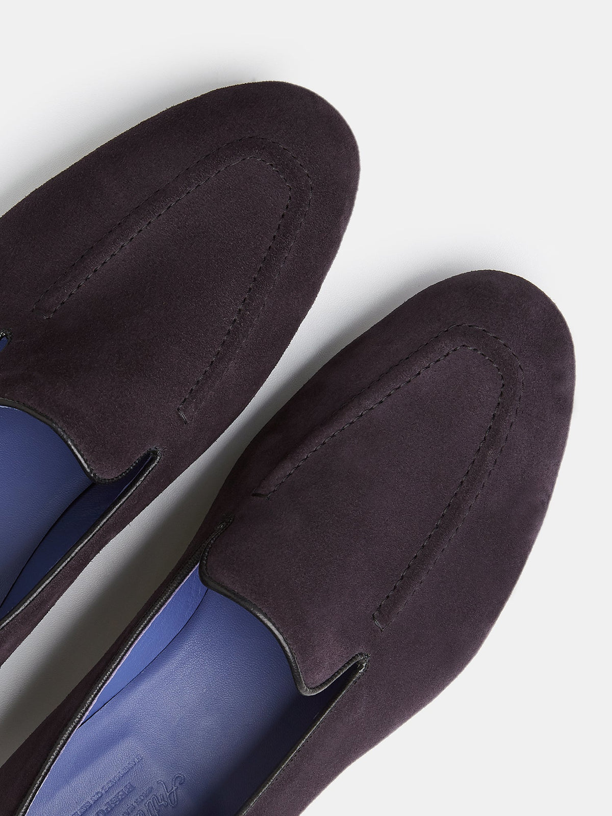 Pintuck Loafer in Deep Purple Suede, view 3