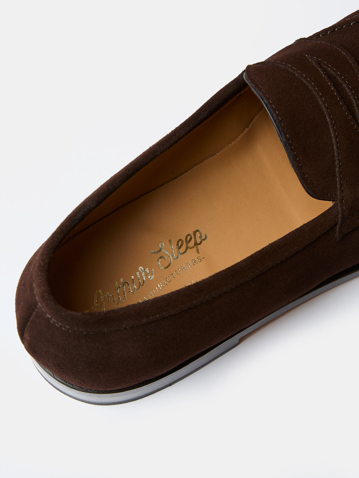 Goodyear Penny Loafer in Chocolate brown suede, view 3