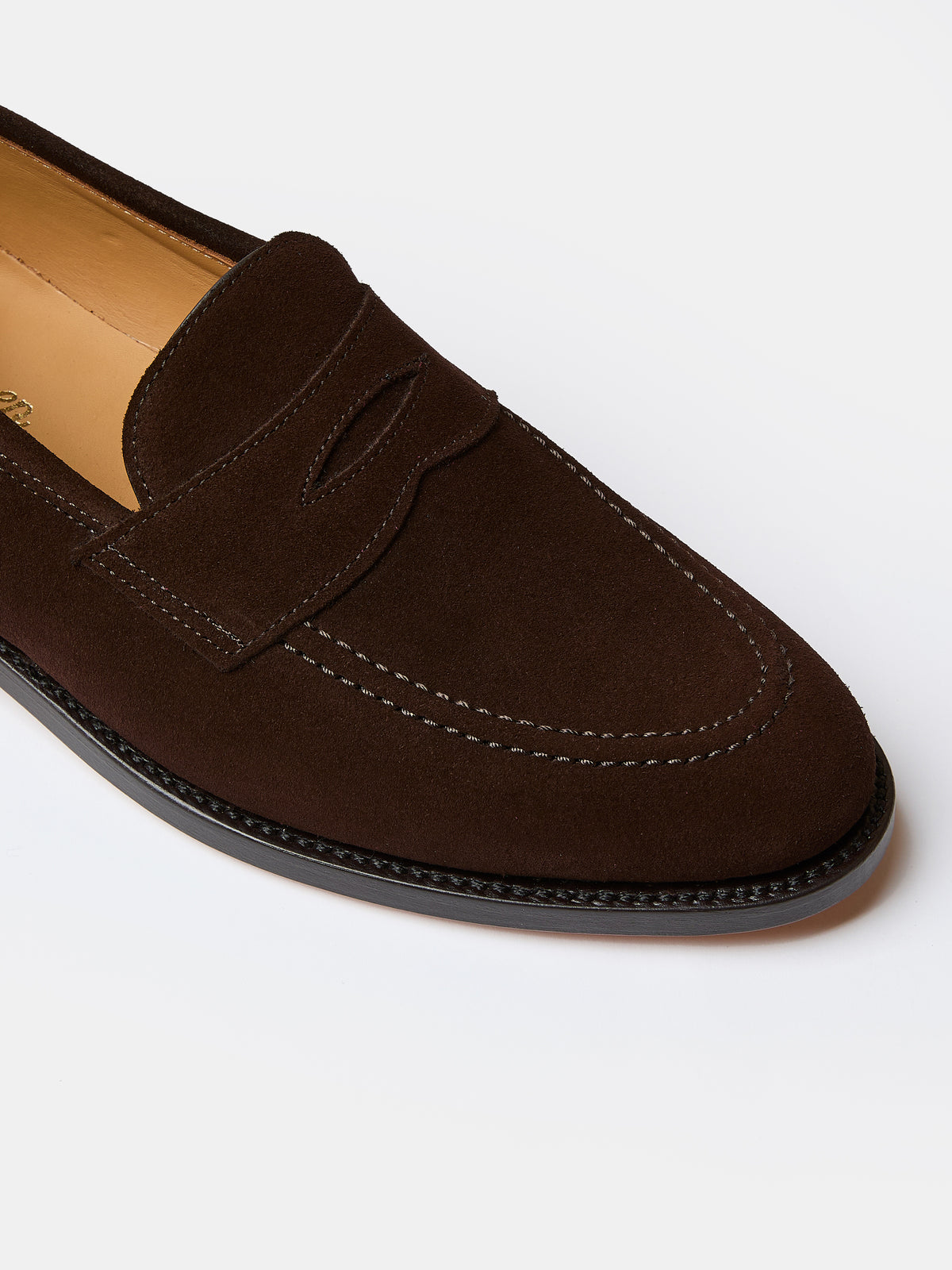 Goodyear Penny Loafer in Chocolate brown suede, view 4