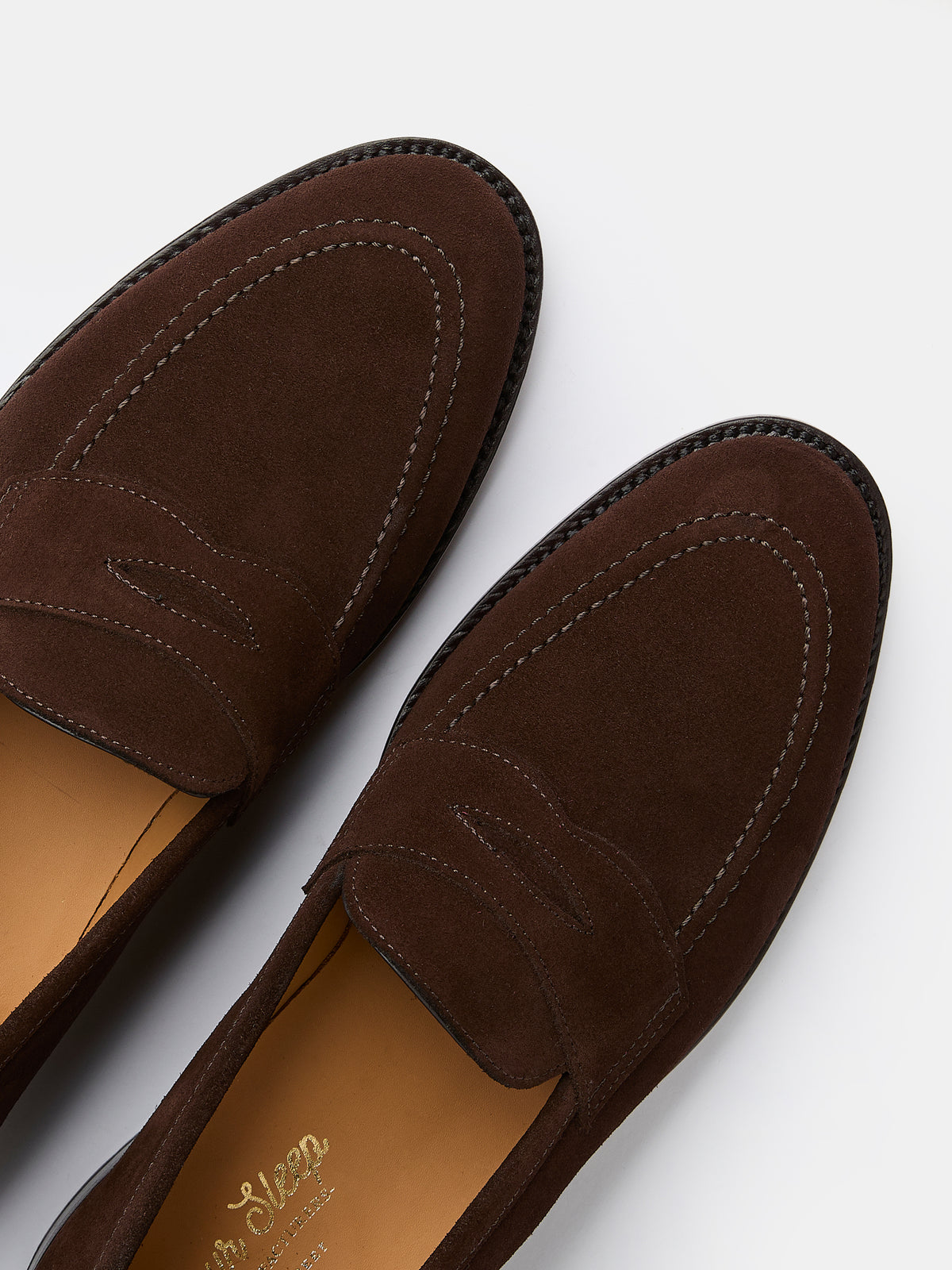 Goodyear Penny Loafer in Chocolate brown suede, view 5