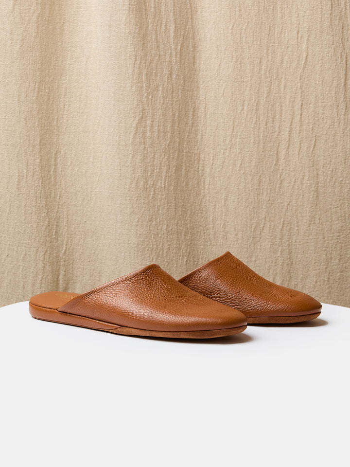 Globetrotter Glide Mule in Cognac deer leather