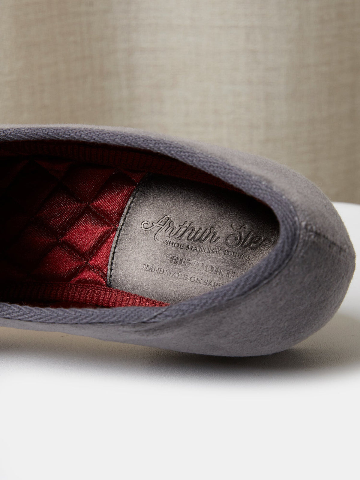 Albert Slipper in Grey Velvet with Hand-Embroidered Sunflower, view 4