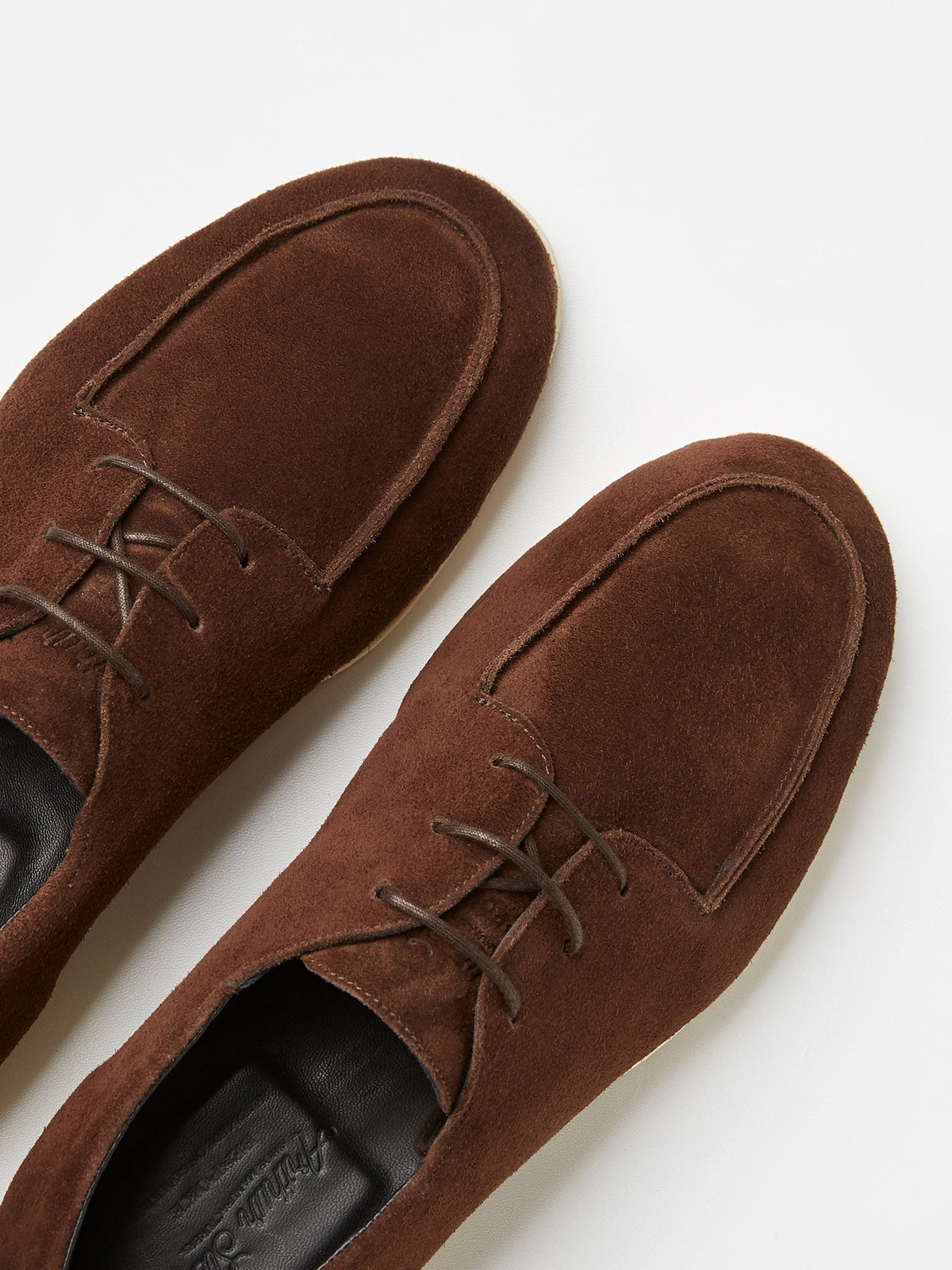 The Pablo in Chocolate Brown Suede with Cream Rubber Sole, view 3