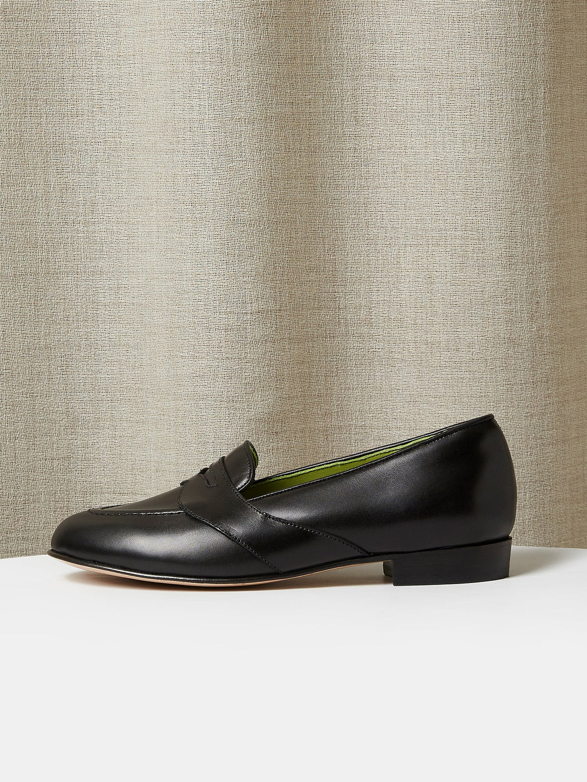 The Caledonian Loafer in Black Calf Leather, view 2