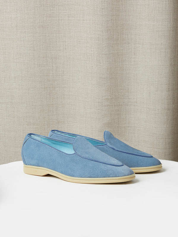 Belgian Loafer in Cote Blue Suede