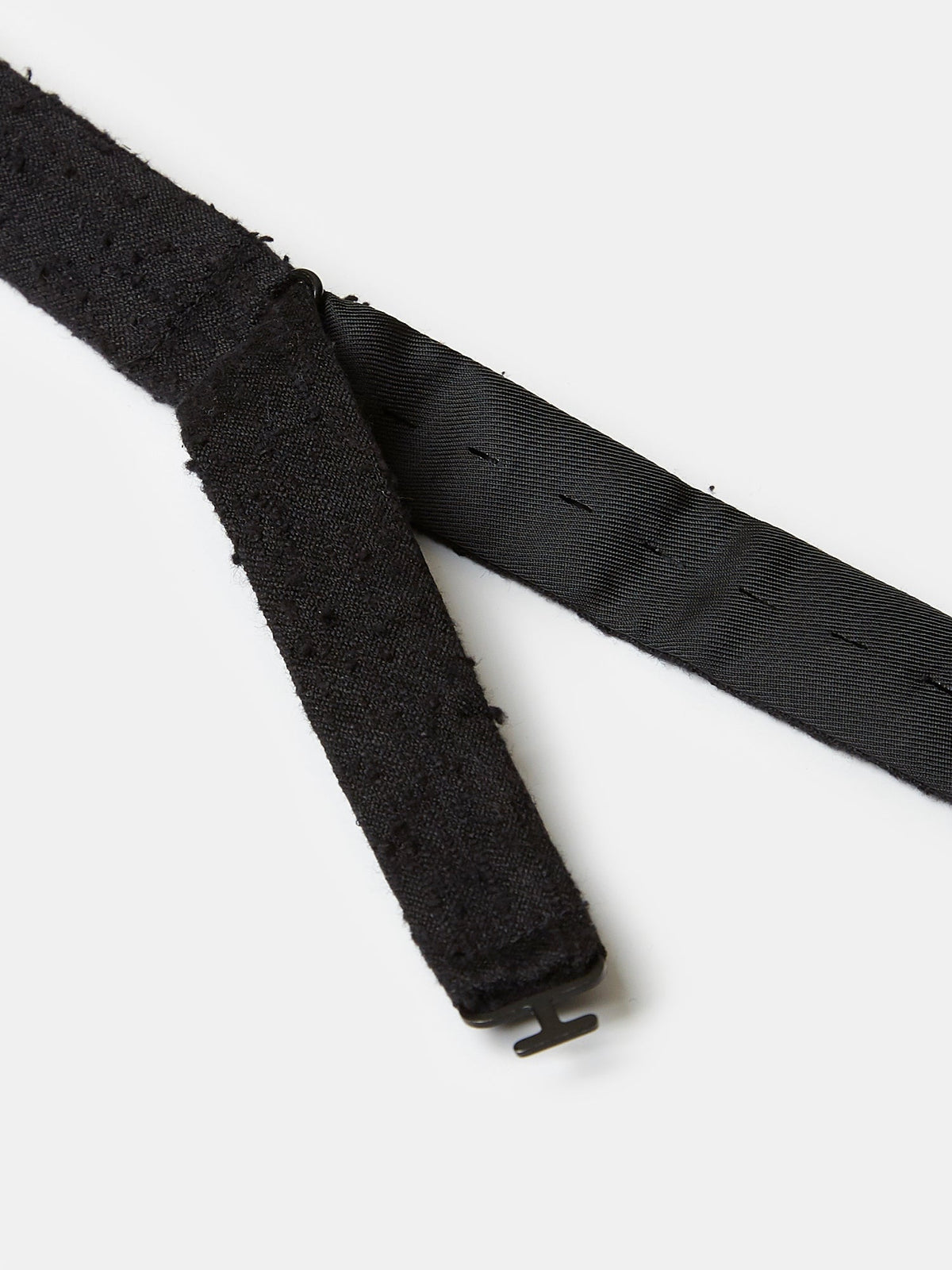 Bow Tie in Black Shantung Silk - Self Tie, view 3
