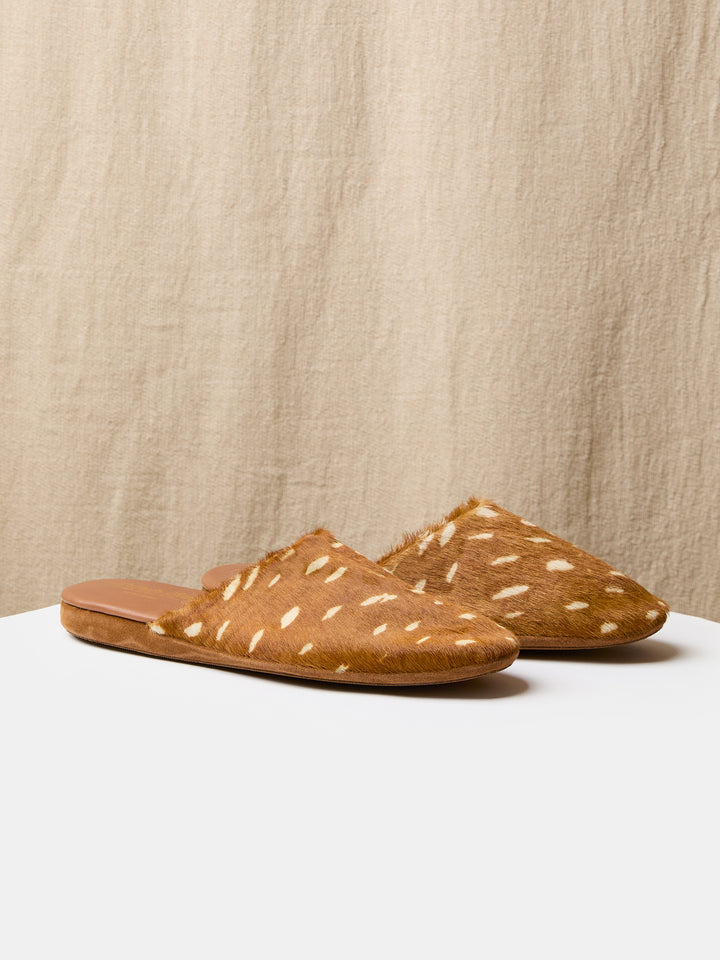 Globetrotter Glide Mule in Bambi pony hair