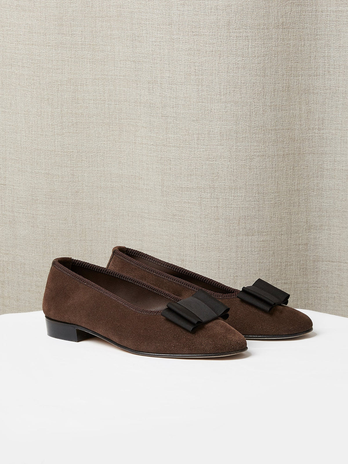 Opera Pump in Unlined Chocolate Brown Suede, view 1