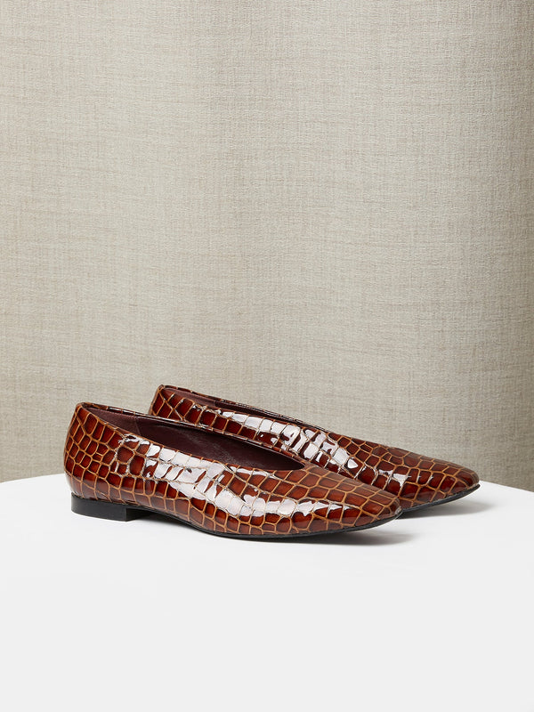 The Amarantos Loafer in Brown Embossed-Crocodile Leather