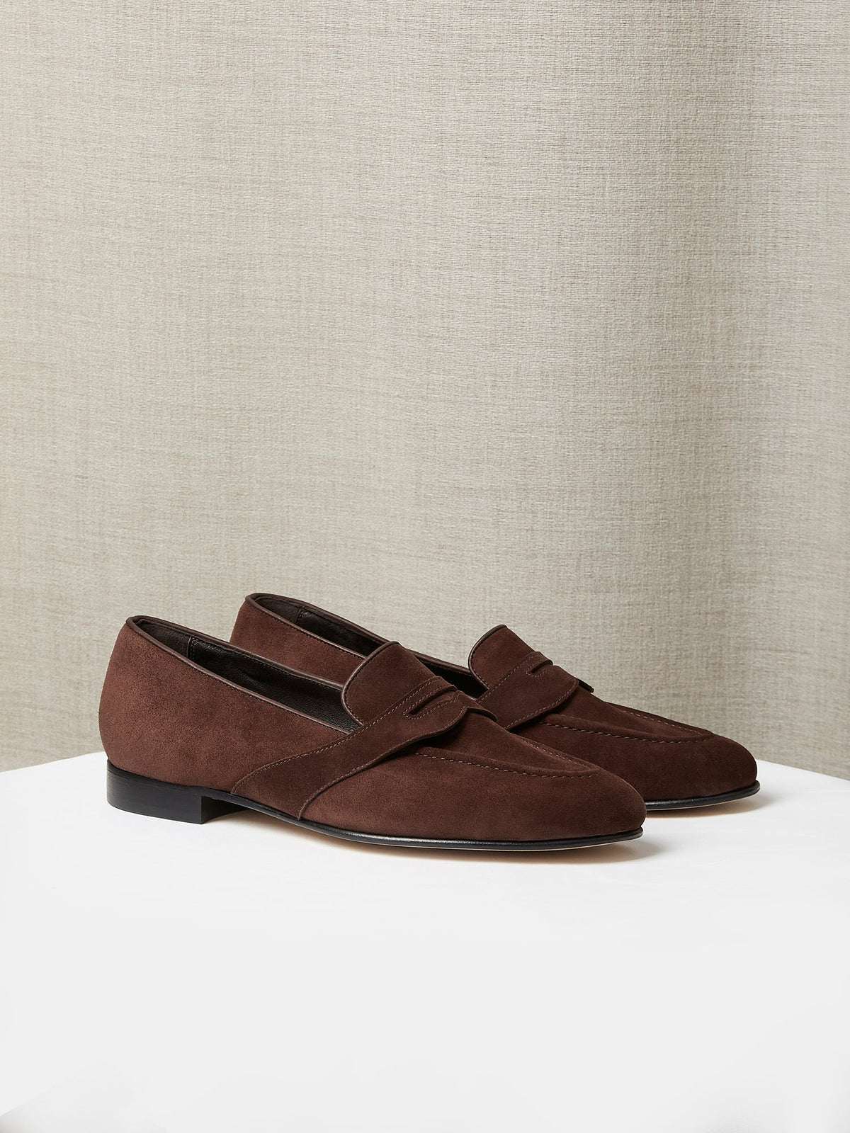 The Caledonian Loafer in Chocolate Suede, view 1