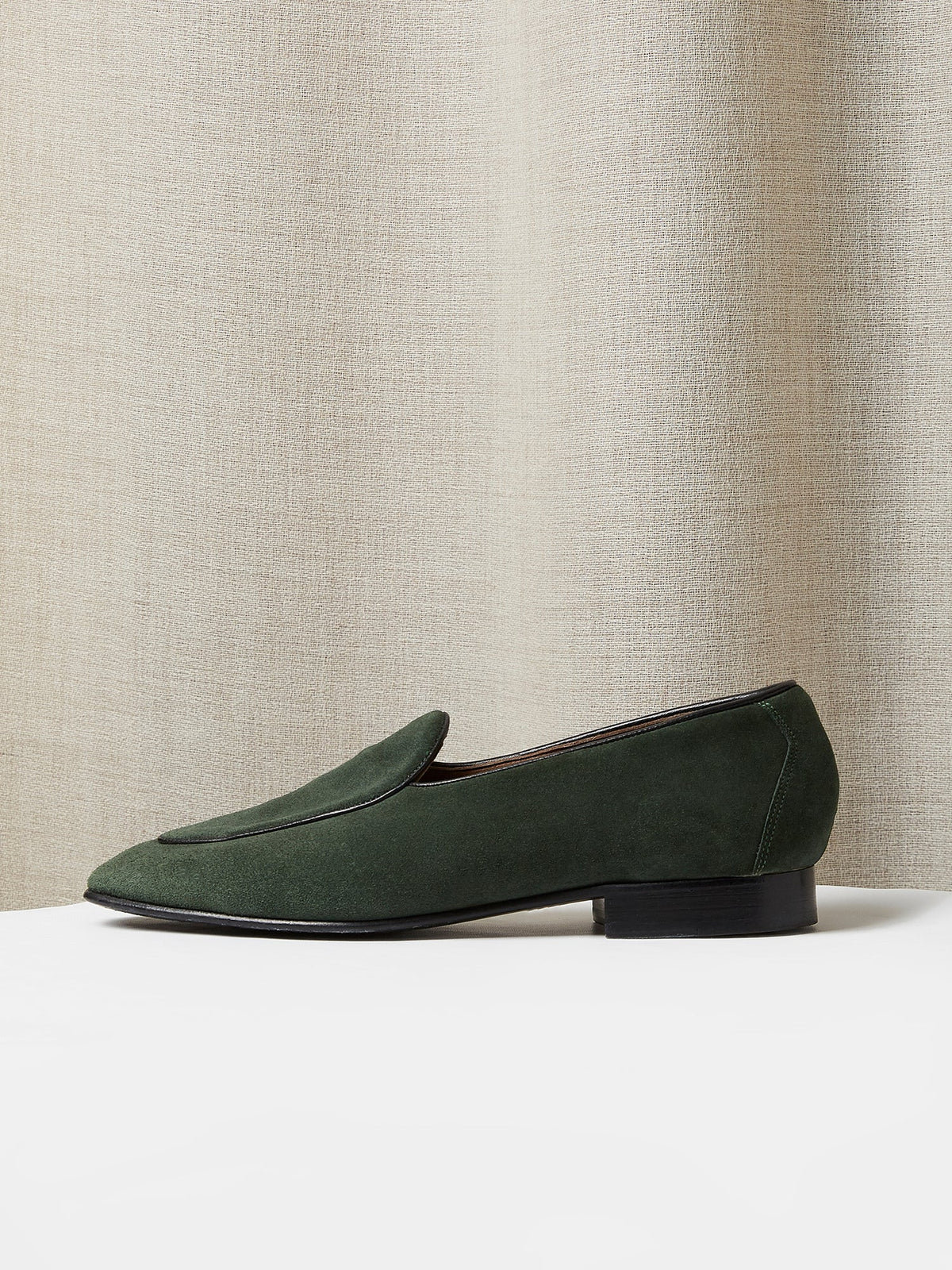 Belgian Loafer in Racing Green Suede, view 2