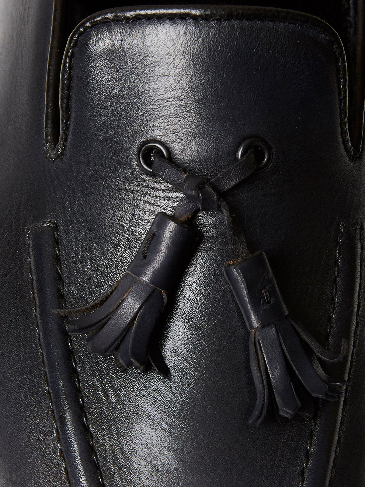 Tassel Loafer in Grey Hand-Painted Patina Leather, view 5