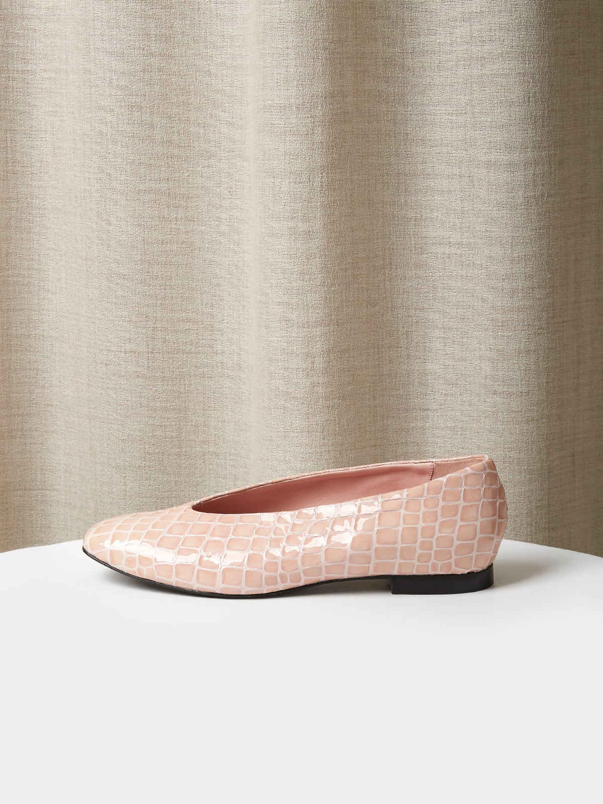 The Amarantos Loafer in Pale Pink Embossed Crocodile, view 2