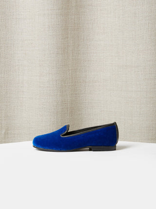 Children's Royal Blue Velvet Loafers