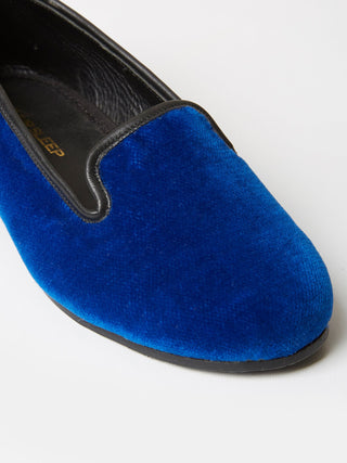 Children's Royal Blue Velvet Loafers