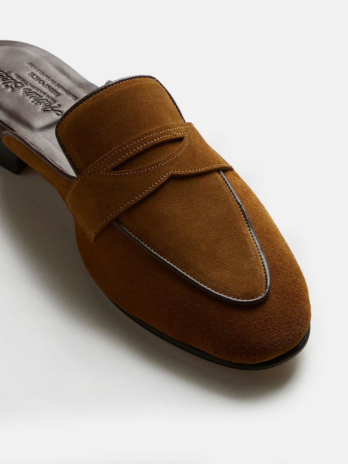 Penny Loafer Mule in Golden Suede, view 2