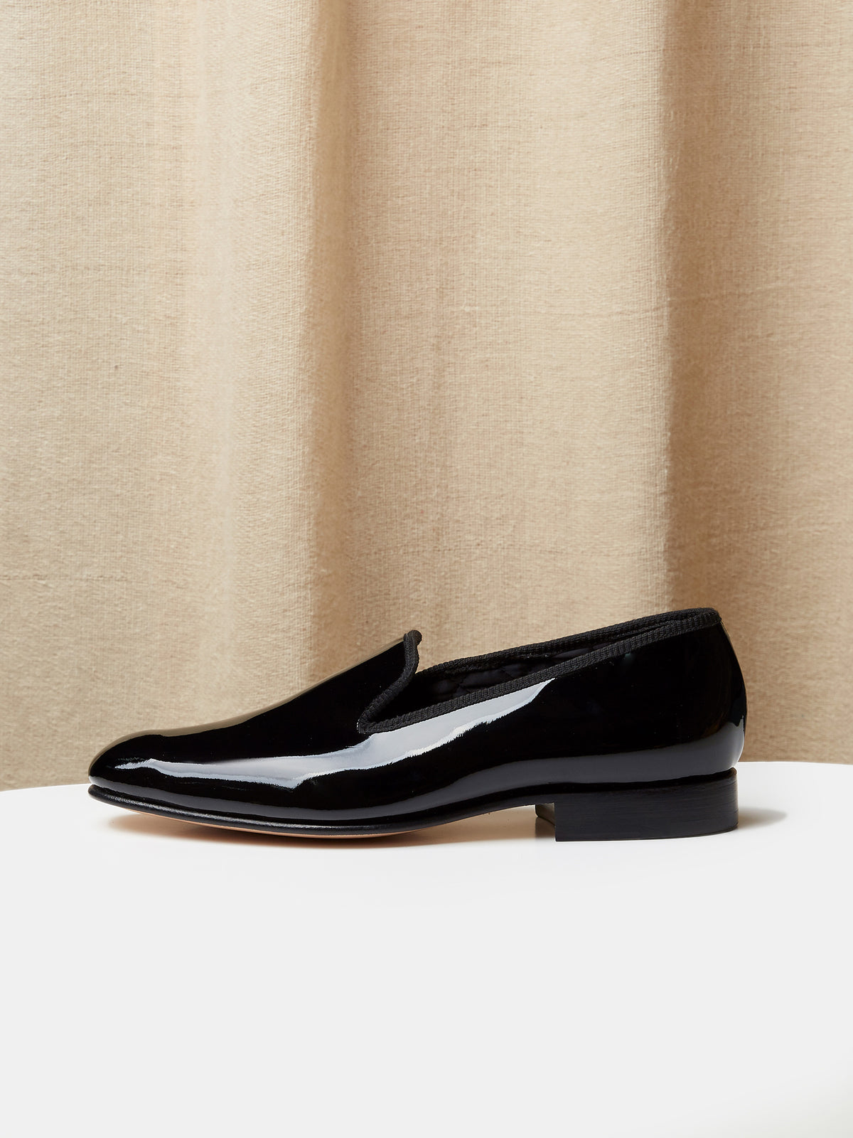 Albert Slipper in Black Patent Leather, Chiselled Toe, view 2