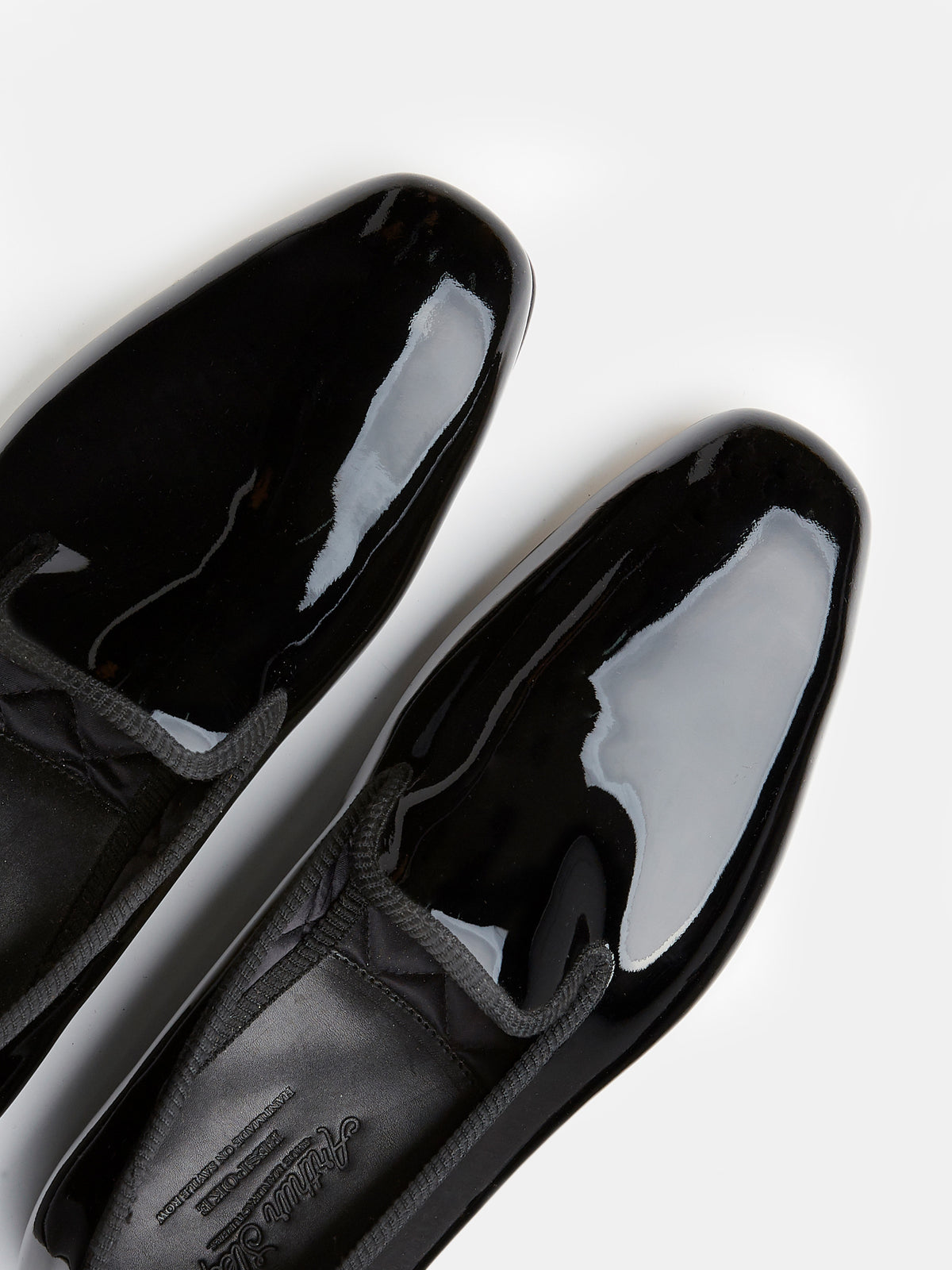 Albert Slipper in Black Patent Leather, Chiselled Toe, view 3