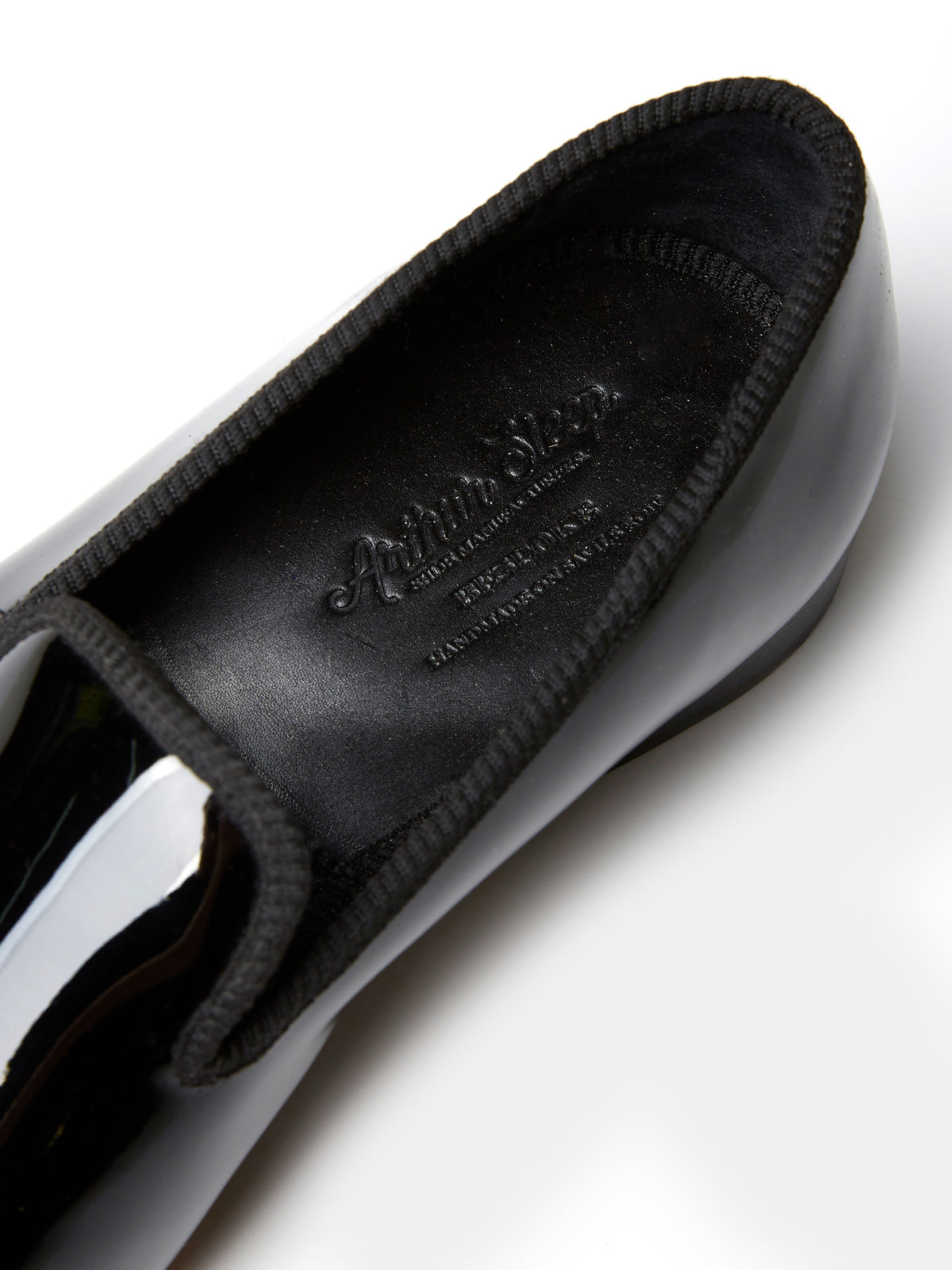 Albert Slipper in Black Patent Leather, Chiselled Toe, view 5
