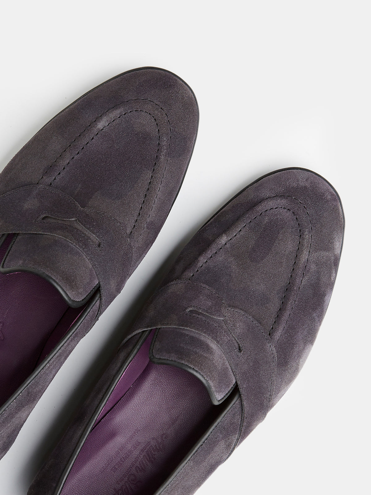 The Caledonian Loafer in Charcoal Camouflage Suede, view 3