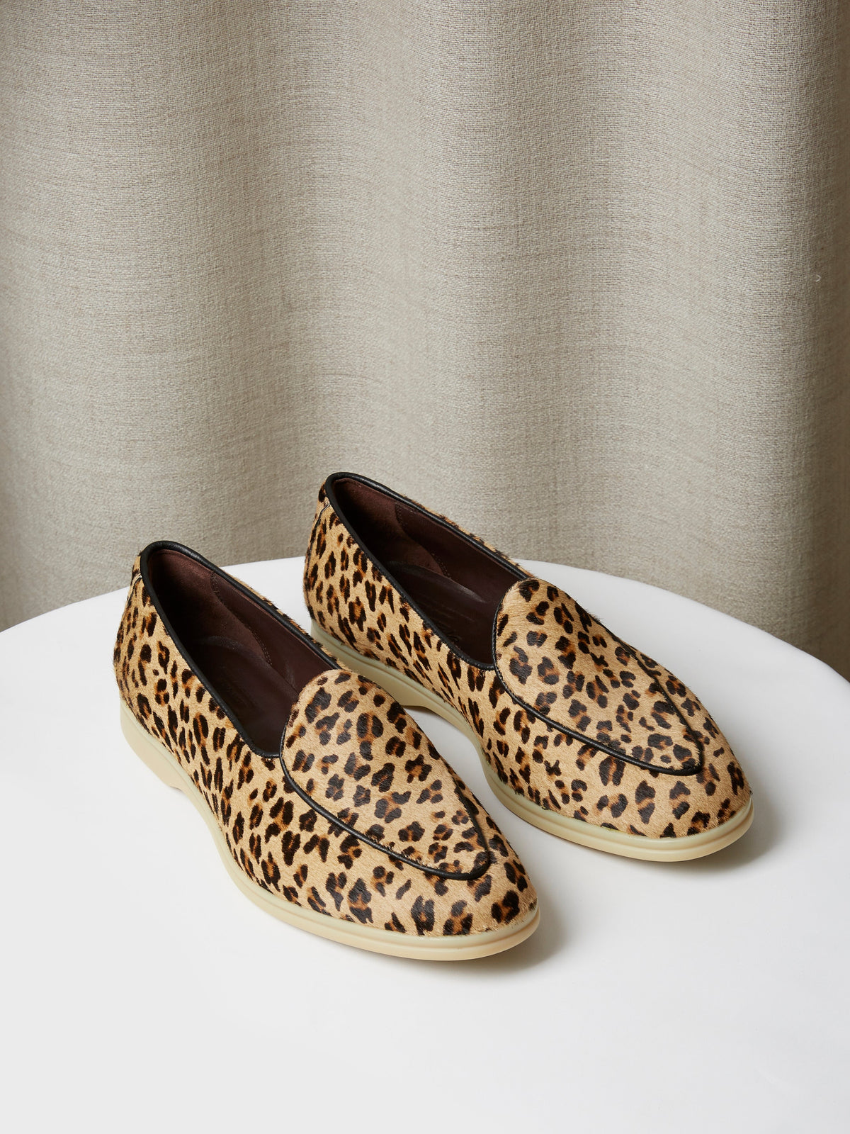 Belgian Loafer in Leopard Print Pony Hair, view 1