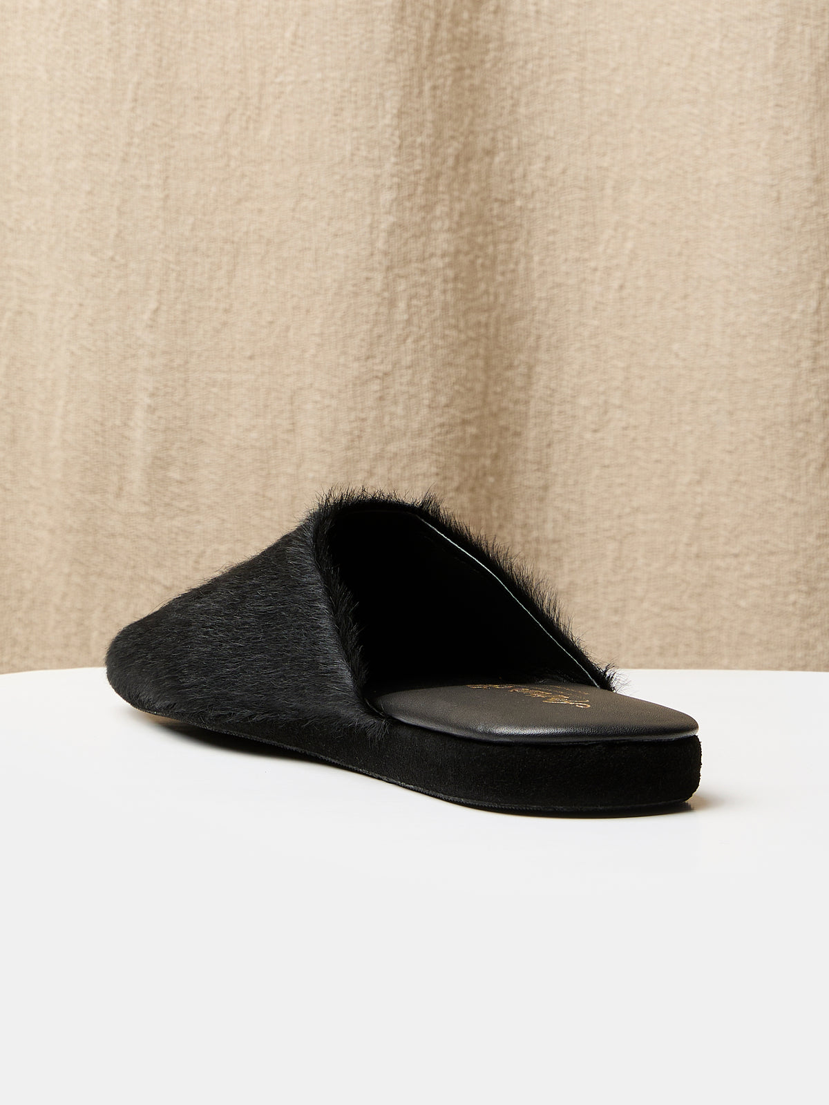Globetrotter Glide Mule in Black pony hair, view 5