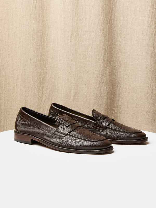 Globetrotter Travel Loafer in Espresso Brown Deer Leather