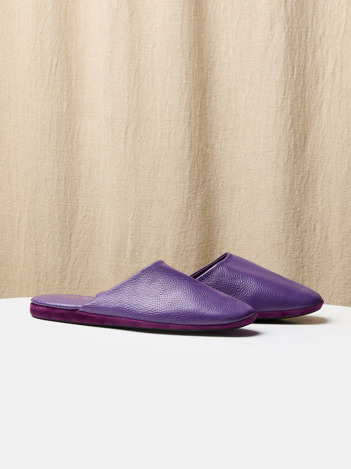 Globetrotter Glide Mule in Imperial violet deer leather, view 1