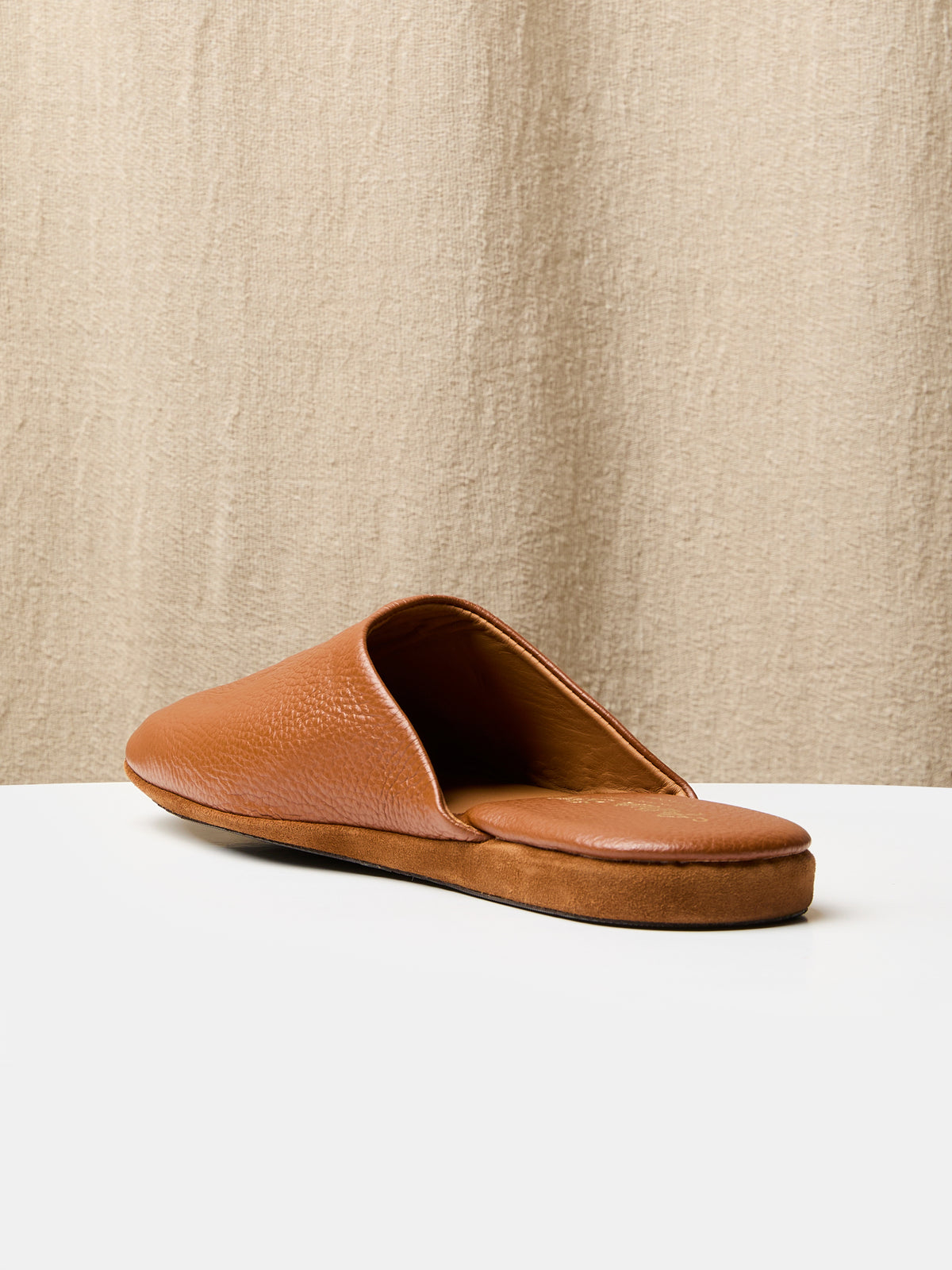Globetrotter Glide Mule in Saddle tan deer leather, view 4