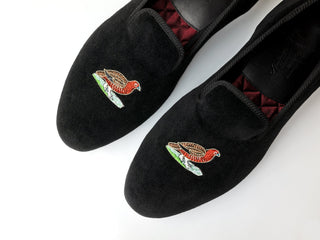 Custom Hand-Embroidered Velvet Loafers