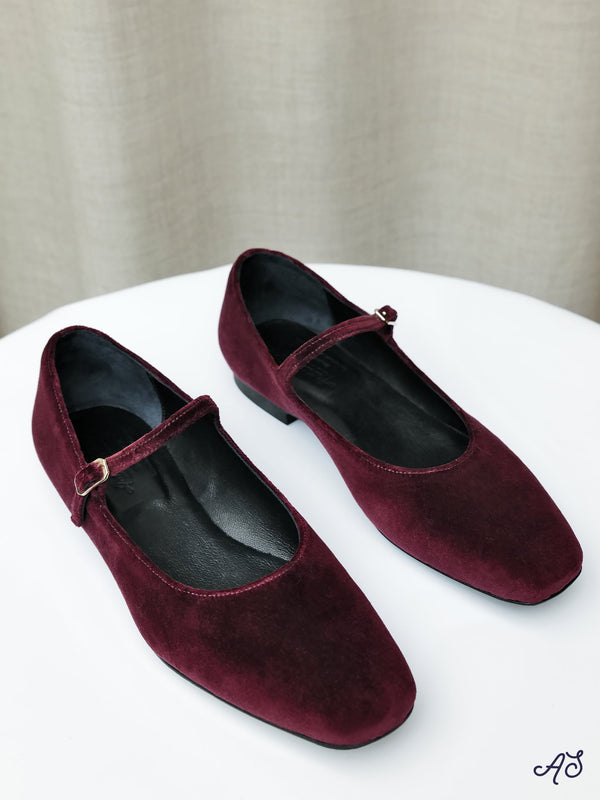 The Mary Jane in Burgundy Velvet