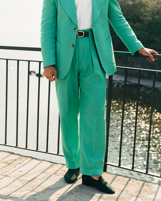 Green Suede Belgian Loafers