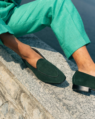 Belgian Loafer in Forest Green Suede