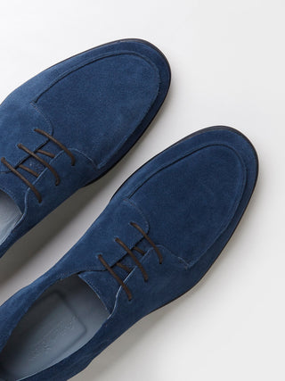 Nerano Blue Suede Laced Pablos with Navy Rubber Soles