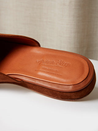 Tobacco Suede Luigi Mule