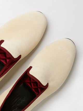 Cream Velvet Loafers