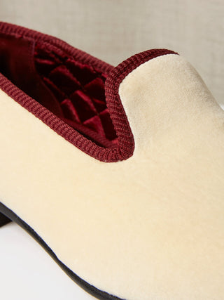 Cream Velvet Loafers