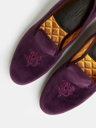 Hand-Monogrammed Velvet Loafers