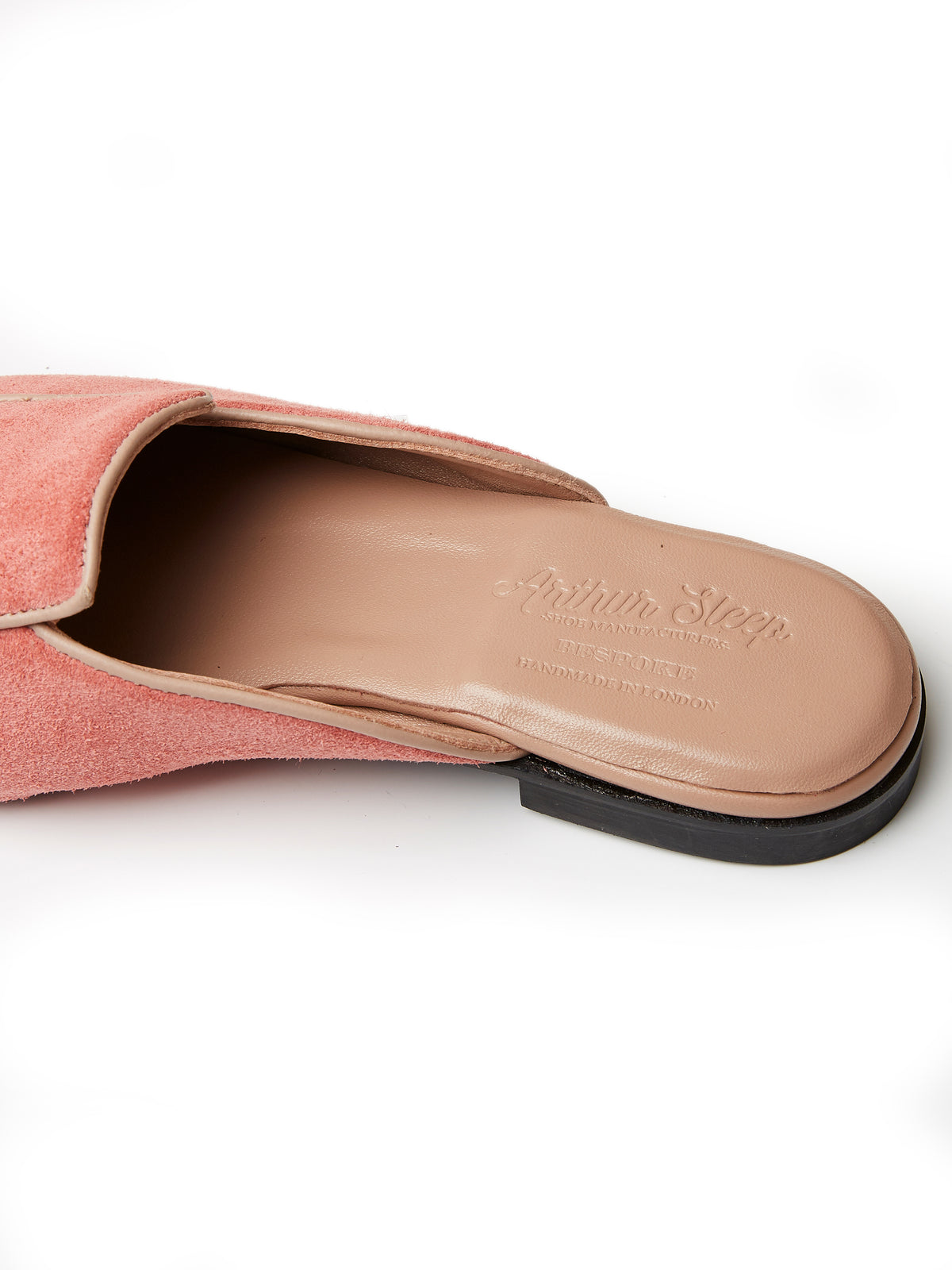 Belgian Mule in Coral Pink Suede, view 4