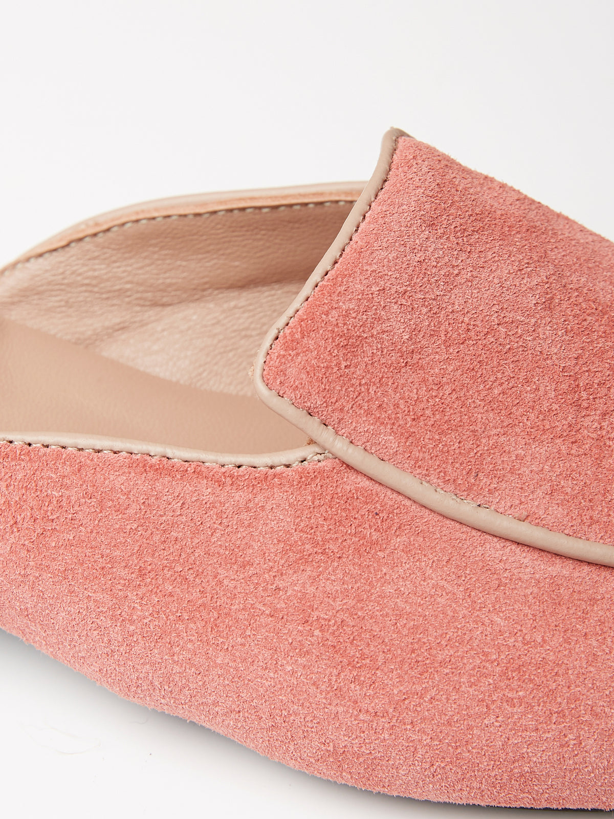 Belgian Mule in Coral Pink Suede, view 5