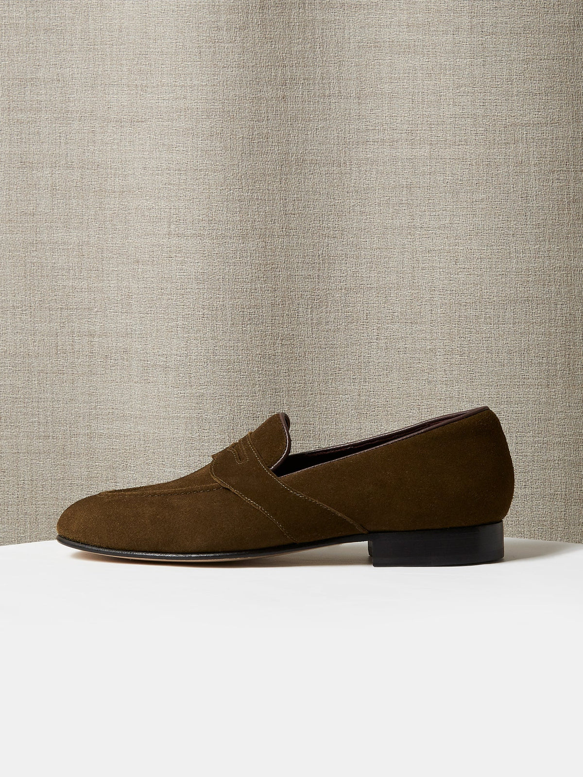 The Caledonian Loafer in Olive Green Suede, view 2